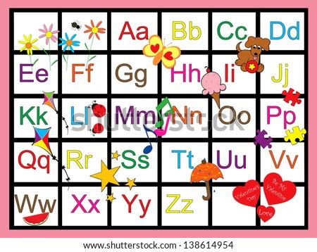 alphabet chart stock illustration  shutterstock
