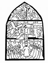 Ausmalbilder Kirchenfenster Ostern Malvorlage Pfingsten Biblisch Geburt sketch template