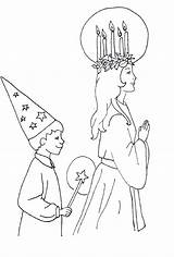 Coloring St Lucy Lucia Star Boy Pages Sint Christmas sketch template