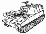 M109 Paladin Howitzer 155mm sketch template