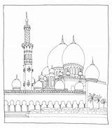 Mosque Grand Dhabi Abu Zayed Sheikh sketch template