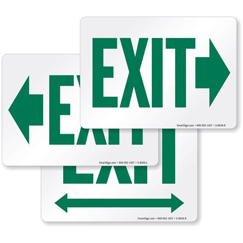 exit  green  arrow direction sign sku