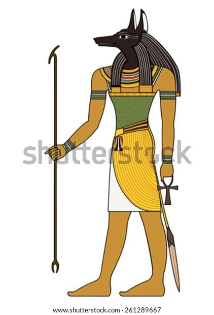 Anubis Isolated Figure Ancient Egypt God Stock Vector