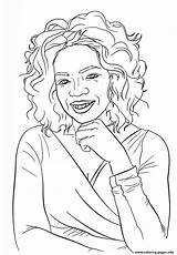 Coloring Celebrity Winfrey Oprah Pages Printable Color Book sketch template