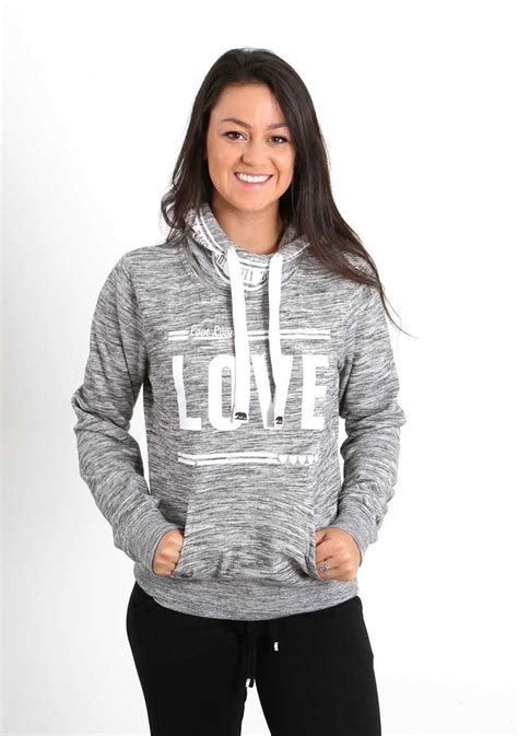 reflex clothing love hoodie for women in marled charcoal