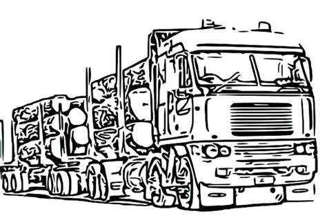 kenworth log truck page coloring pages