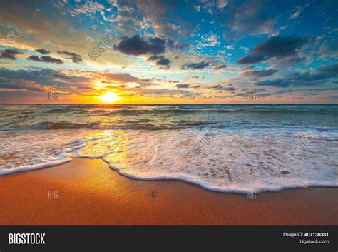 beach sunrise  image photo  trial bigstock