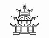 Colorear Japonesa Pagoda Asiatique Tradizionale Disegno Chinas Desenho Imagui Dibuix Edificios Stampare sketch template