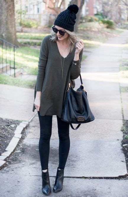 ideas   wear ankle boots  leggings outfits black outfits