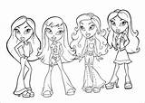 Bratz Coloring Pages Girls Printable Everfreecoloring sketch template