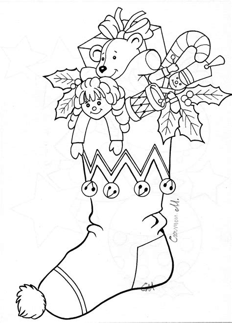 printable christmas stocking coloring pages christmas stocking coloring