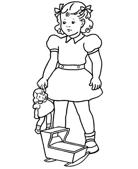 bluebonkers girl coloring pages girl  baby doll  printable
