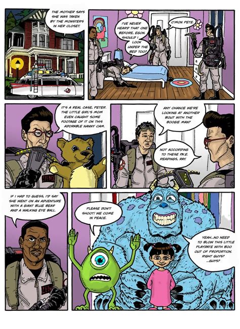 Ghostbusters Monsters Inc Comic Book Page The Line It