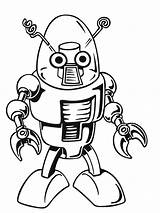 Coloring Robots Pages Robot Print Popular sketch template