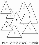 Triangles Coloring Pages Number Worksheets Color Preschool Triangle Worksheet Kids Shapes Educational Print Visit Coloringtop sketch template