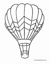 Balloon Air Hot Lines Print Color Drawing Balloons sketch template