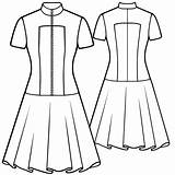 Dress Pattern Sewing Zipper Short Sleeved Lekala Drawing Technical Measure Made Patterns Online sketch template