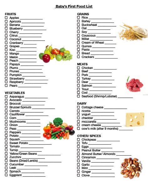 babys  foods checklist   pumping  katalina