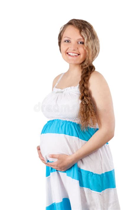 portrait of beautiful pregnant woman isolation royalty