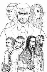 Coloring Wwe Roman Pages Reigns Popular sketch template