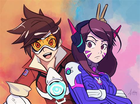 Tracer And D Va By Aethage On Deviantart