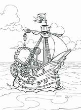 Ship Pirate Coloring Pages Sunken Pirates Printable Drawing Hook Color Getcolorings Sailing Captain Kids Getdrawings Book Bucky Colorings sketch template