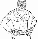 Rey Mysterio Pages Mask Coloring Wwe Template Drawing sketch template