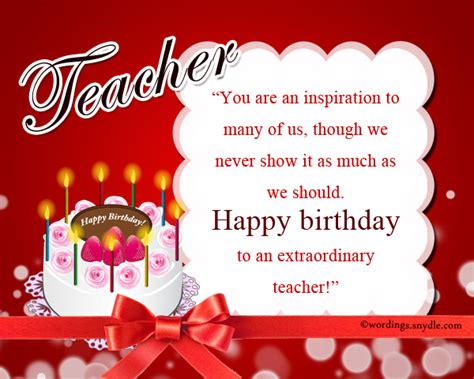 Birthday Wishes For Teacher Wordings And Messages