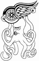 Wings Red Detroit Octopus Coloring Pages Outline Hockey Template Logo Wing Tattoos Sketch Visit Library Clipart Choose Board Cliparts sketch template