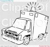 Siren Lit Outlined Ambulance Illustration Light Royalty Clipart Vector Toonaday sketch template