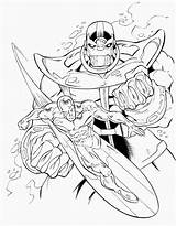 Thanos Avengers Coloring sketch template