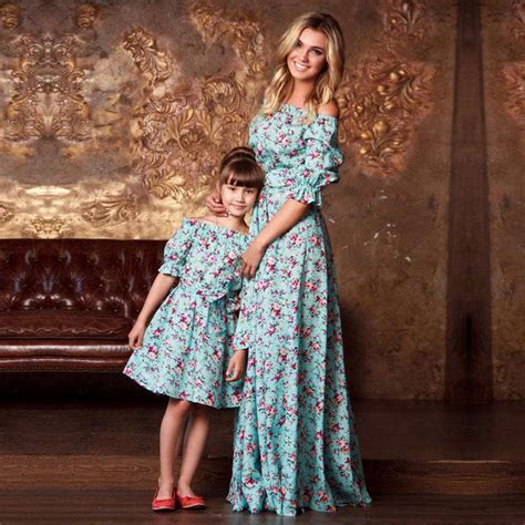 floral mother and daughter matching dress in 2021 mother daughter