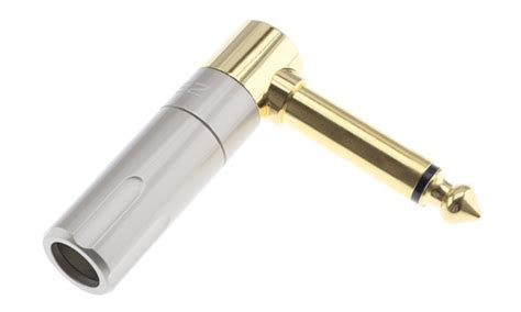 jack mm mono connector angled gold plated omm audiophonics