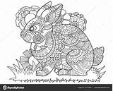 Mandala Coloring Bunny Pages Depositphotos Book Lapin Coloriage Rabbit Zentangle Imprimer St3 Adult Easter Patterns Tattoo sketch template