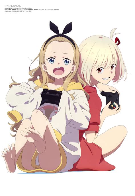 Safebooru 2girls Absurdres Bare Legs Barefoot Black Ribbon Blonde