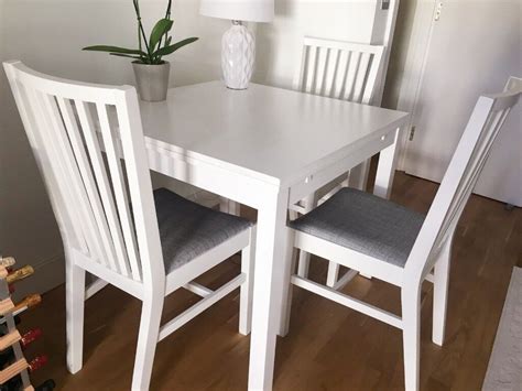 ikea ekedalen extendable white table  dining chairs south east
