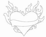 Hearts Flames Getdrawings Resolution sketch template