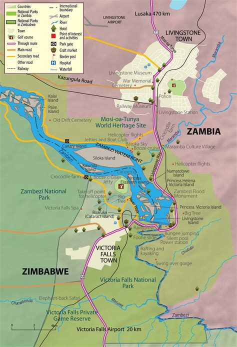 Victoria Falls And Vicinity Map Zambia • Mappery