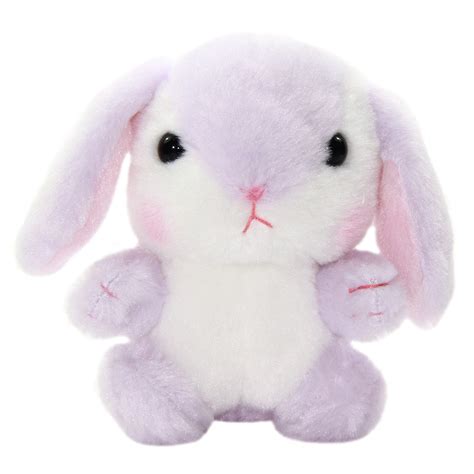 amuse bunny plushie cute stuffed animal toy purple white  inches