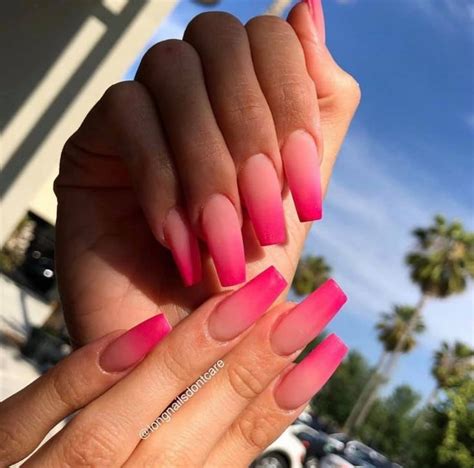 Pink Ombré Nails Nail Extensions Acrylic Nail Extensions Pink Ombre