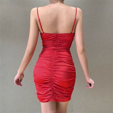 red pleated dresssexy mini bodycon backless short dress etsy