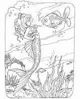 Coloring Mermaid Pages Printable Adult Book Print Mermaids Printables Realistic Sea Sheets Beautiful Kids Bjl Under Real Books Adults Fairy sketch template