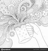 Coloring Adult Book Hand Stock Illustration Depositphotos Gmail sketch template