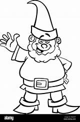 Dwarf Cartoon Fantasy Gnome Illustration Coloring Book Alamy sketch template