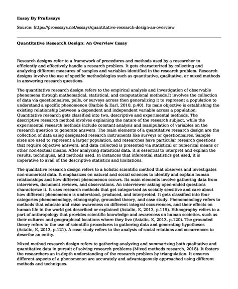 quantitative research design  overview  essay term paper