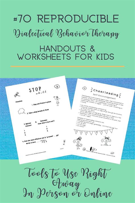 reproducible dbt handouts  worksheets  kids dialectical