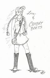 Combat Boots Drawing Paintingvalley sketch template