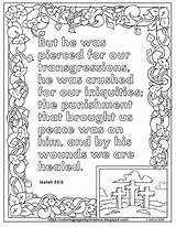 Isaiah Coloring Verse Coloringpagesbymradron Adron Transgressions Pierced sketch template
