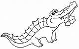 Alligator Crocodile Coloring Pages Cartoon Kids Drawing Clipart Reptiles Printable Reptile Color Ca Mau Tranh Sau Con Alligators Line Pdf sketch template