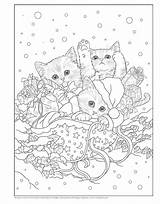 Coloring Pages Christmas Cute Adult Cat Animal Book Santa Cats Printable Kitty Mandala Print Amazon Colouring Books Ausmalbilder Color Rockabilly sketch template